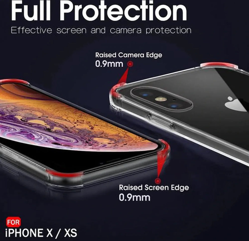 iPhone X / XS Hoesjes – Crystal Clear Backcover – Schokbestendig – Transparant-Ilumina Benelux
