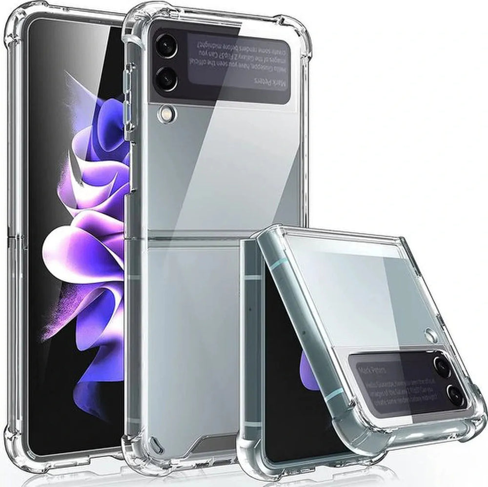 Samsung Galaxy Z Flip 3 Hoesjes – Siliconen Backcover – Schokbestendig – Transparant-Ilumina Benelux