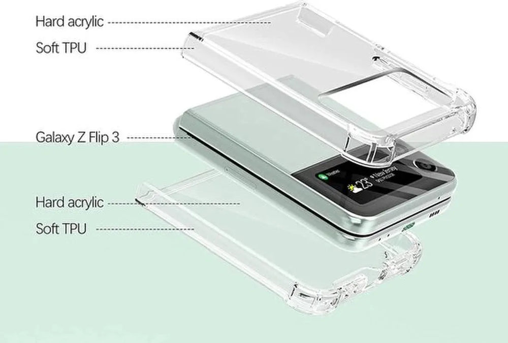 Samsung Galaxy Z Flip 3 Hoesjes – Siliconen Backcover – Schokbestendig – Transparant-Ilumina Benelux
