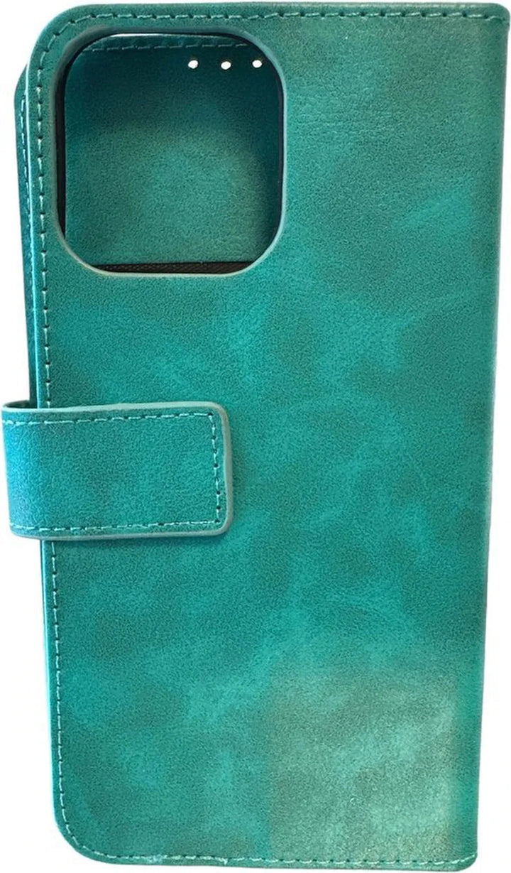 iPhone 15 Pro Hoesjes – Portemonnee Hoes – 9 Pasjesvakken – Multi Storage Wallet – Groen-Ilumina Benelux