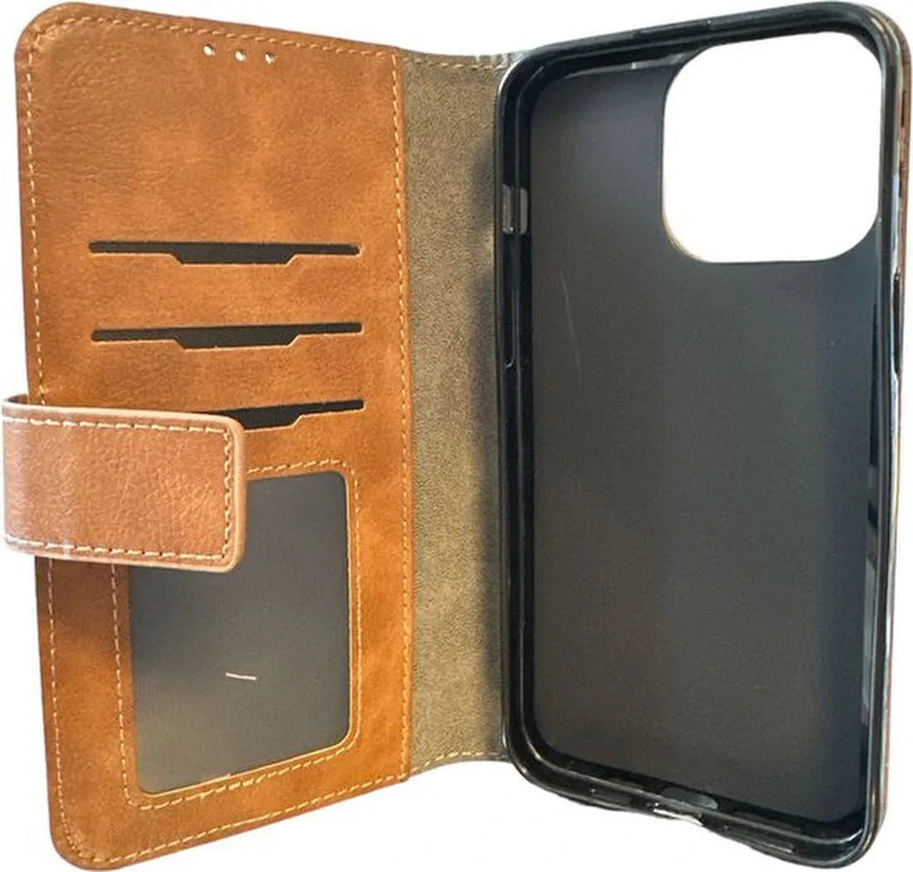 iPhone 15 Plus Hoesjes – Portemonnee Hoes – 9 Pasjesvakken – Multi Storage – Bruin-Ilumina Benelux