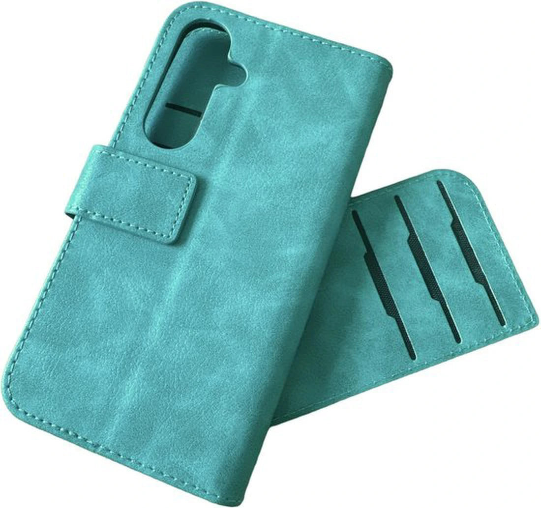 Samsung Galaxy A35 Hoesjes – Multi Storage Portemonnee Hoes – 9 Pasjesvakken – Groen