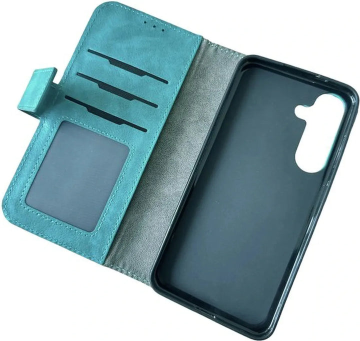 Samsung Galaxy A25 Hoesjes – Portemonnee Hoes – 9 Pasjesvakken – Multi Storage – Groen-Ilumina Benelux
