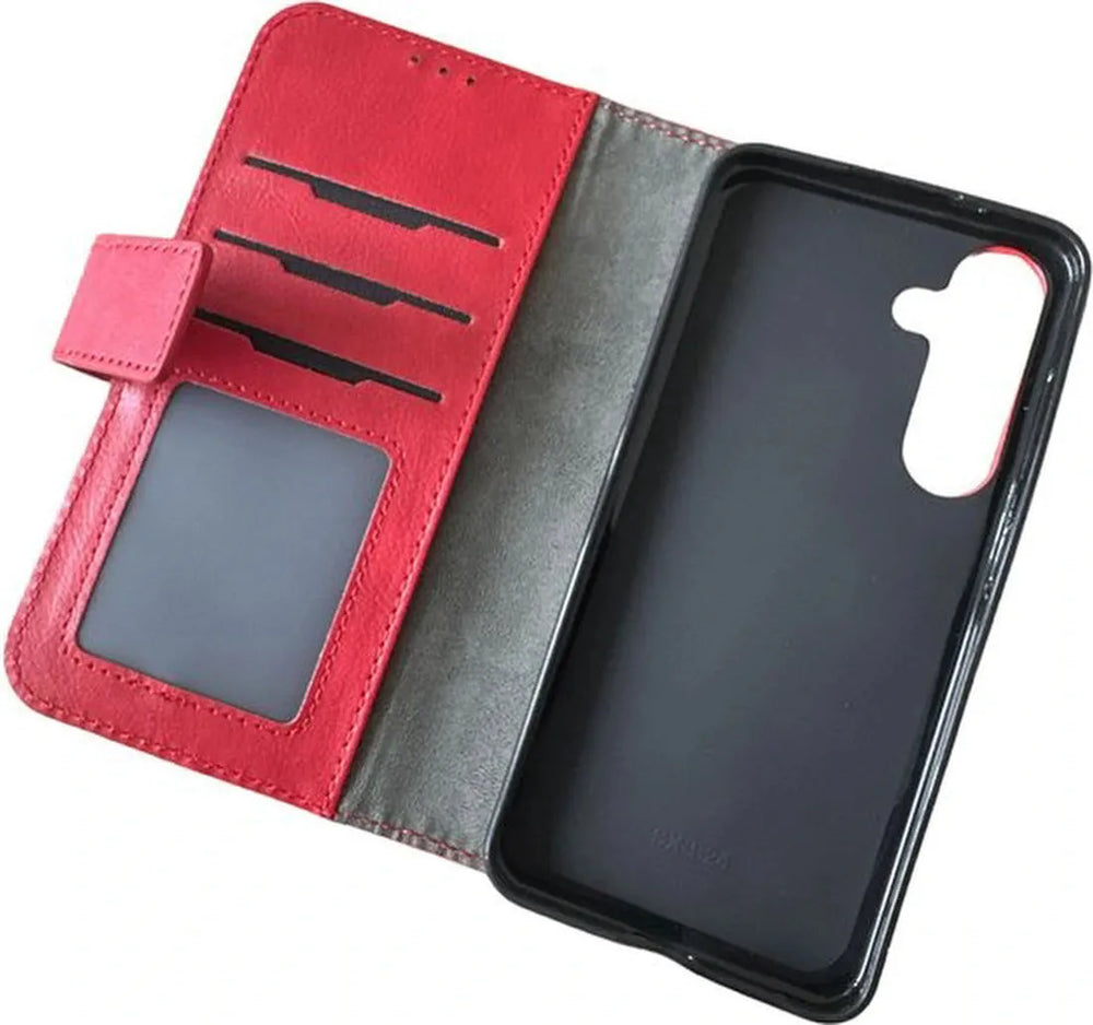 Samsung Galaxy A25 Hoesjes – Portemonnee Hoes – 9 Pasjesvakken – Multi Storage – Rood-Ilumina Benelux