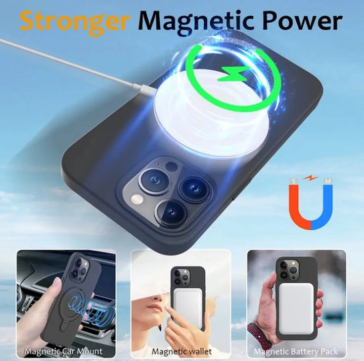 iPhone 14 Hoesjes – Magnetische Backcover – MagSafe Compatibel – Standfunctie – Zwart-Ilumina Benelux