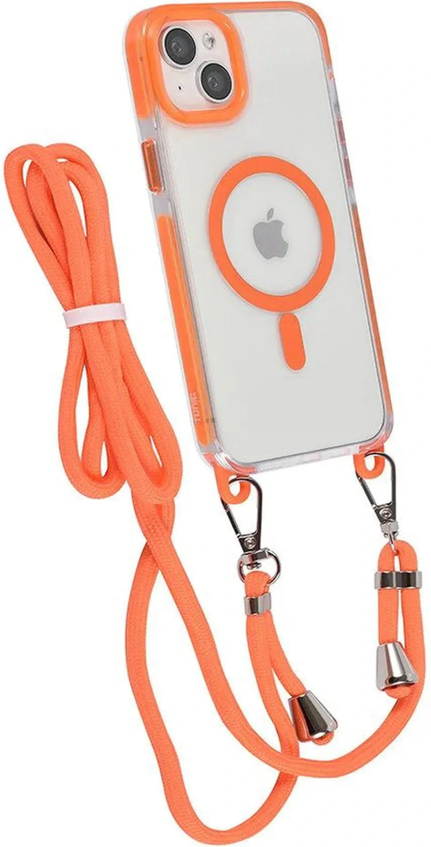 iPhone 15 Plus Hoesjes – MagSafe Backcover – Met Koord – Schokbestendig – Oranje-Ilumina Benelux