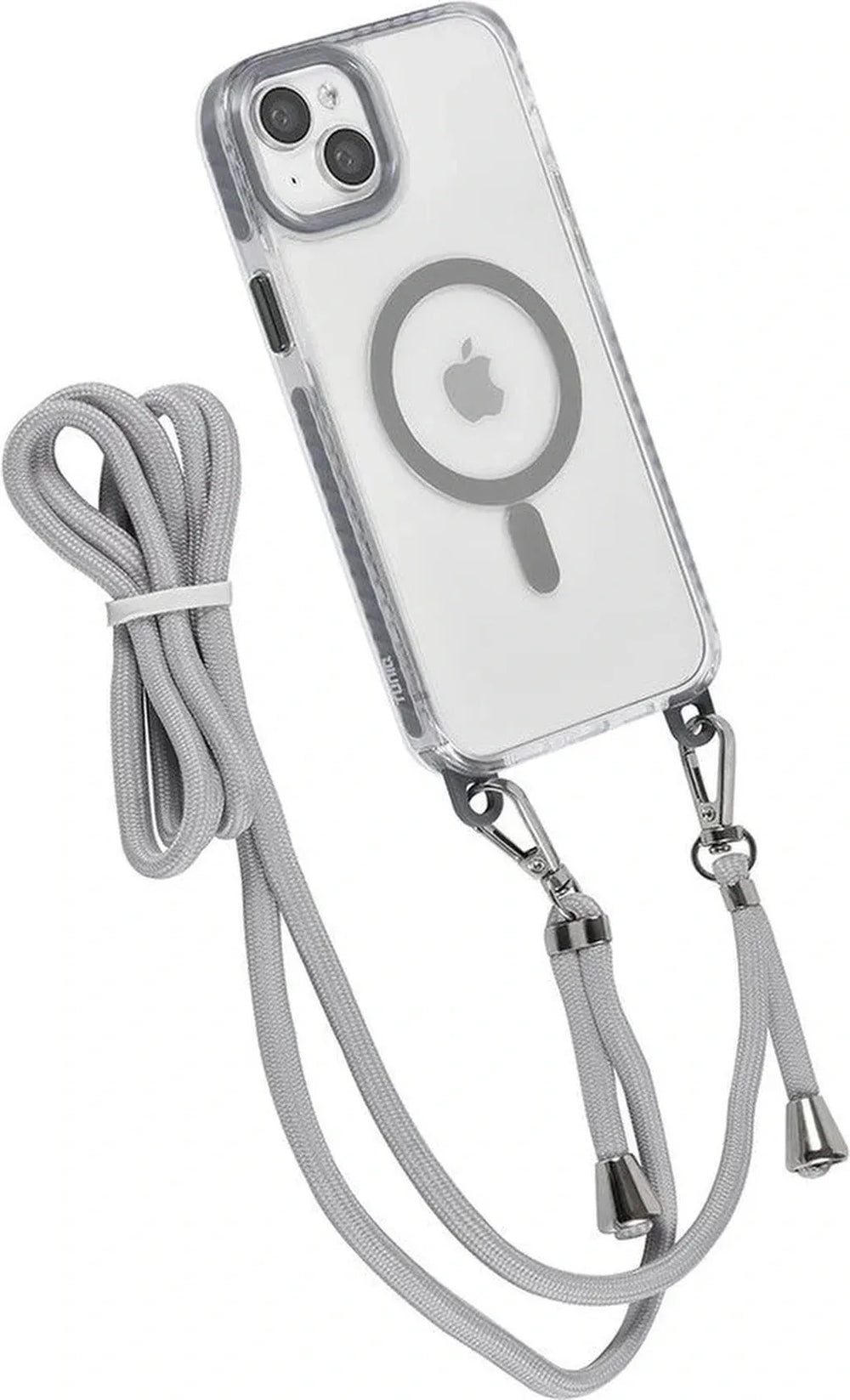 iPhone 14 Hoesjes – MagSafe Backcover – Hoes met Koord – Grijs-Ilumina Benelux