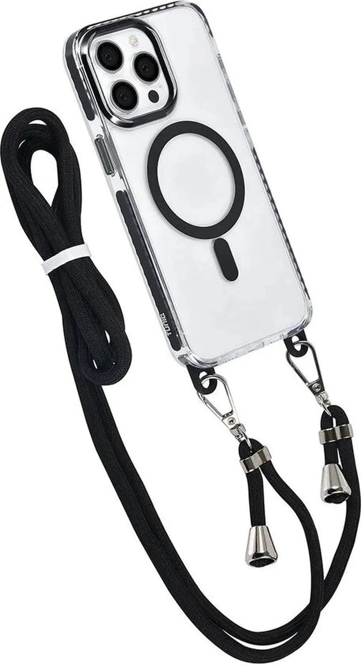 iPhone 14 Pro Hoesjes – MagSafe Backcover – Hoes met Koord – Zwart-Ilumina Benelux