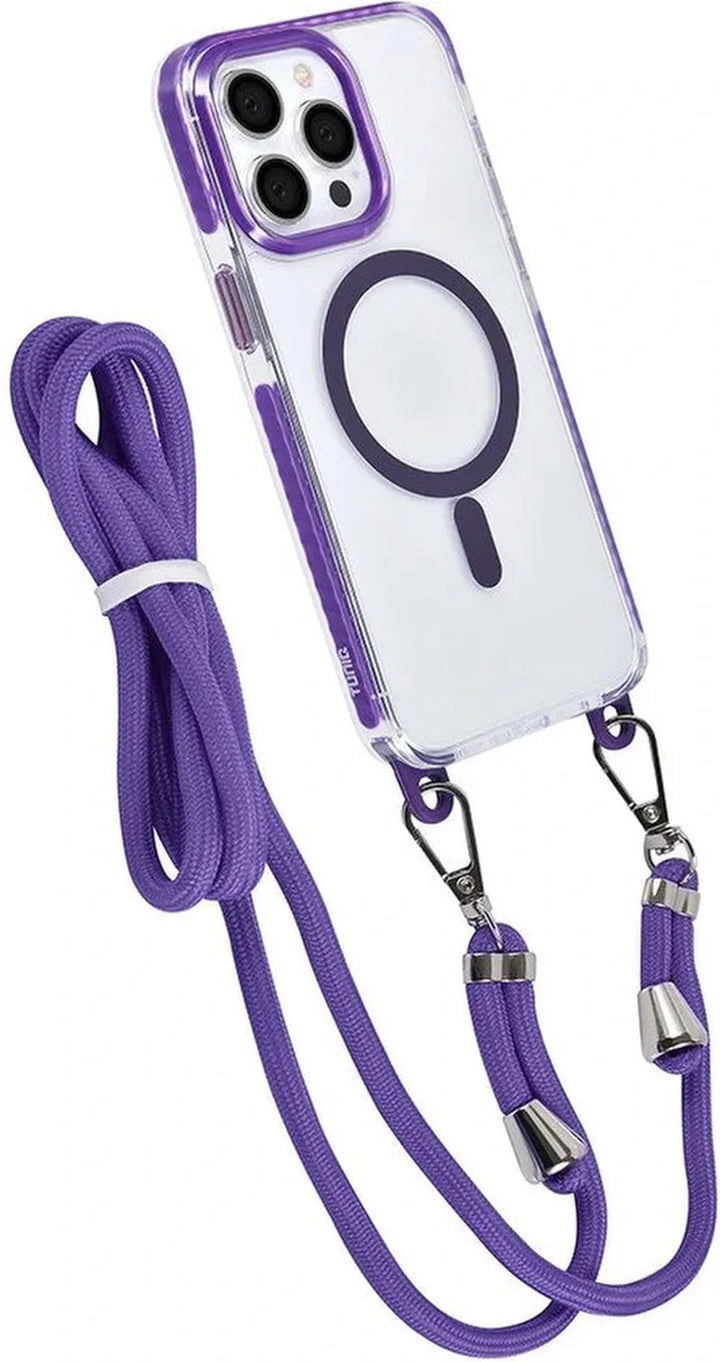 iPhone 14 Pro Max Hoesjes – MagSafe Backcover – Hoes met Koord – Paars-Ilumina Benelux