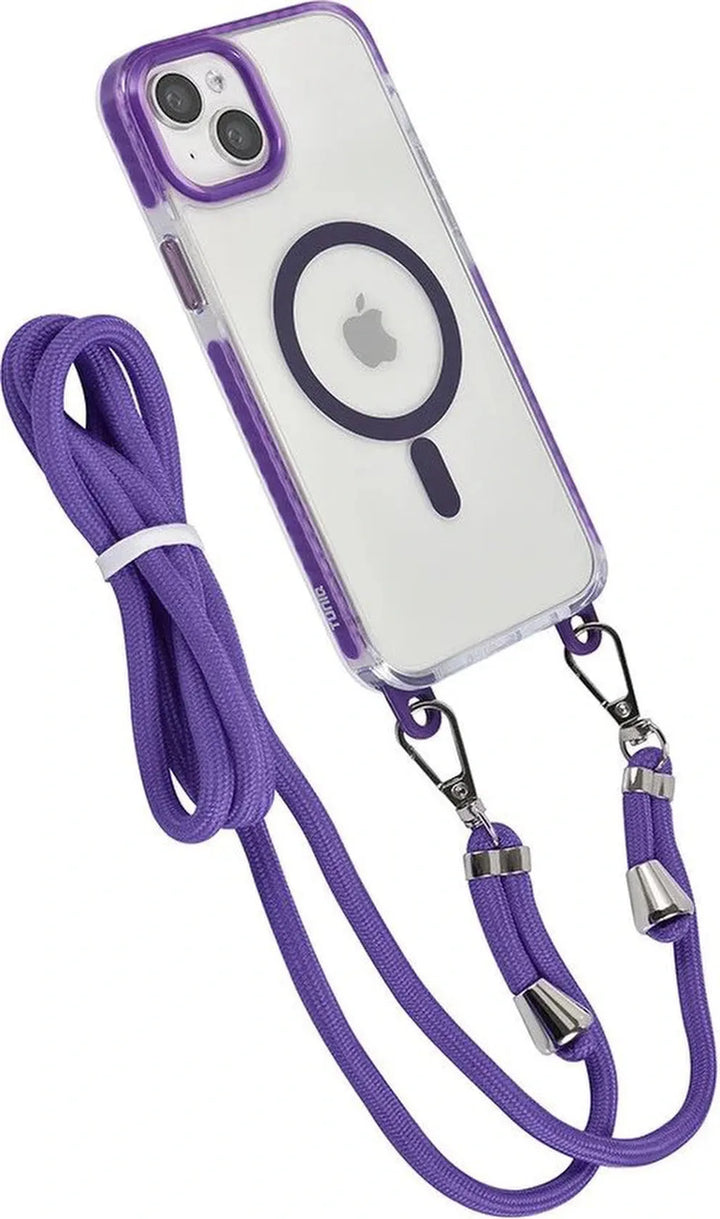 iPhone 13 Hoesjes – MagSafe Backcover – Met Koord – Paars-Ilumina Benelux