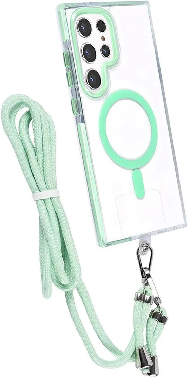 Samsung Galaxy S24 Ultra Hoesjes – Backcover met Koord – Schokbestendig – Groen-Ilumina Benelux