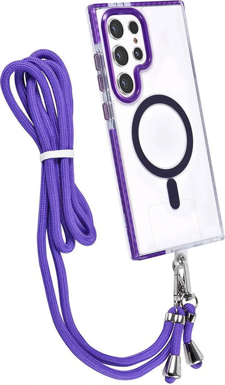 Samsung Galaxy S24 Ultra Hoesjes – Backcover met Koord – Schokbestendig – Paars-Ilumina Benelux