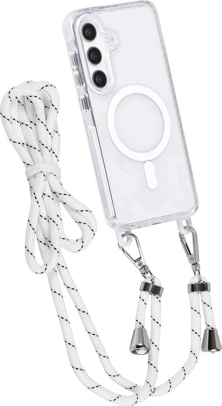 Samsung Galaxy S24 Plus Hoesjes – Backcover Met Koord – Schokbestendig – Wit-Ilumina Benelux