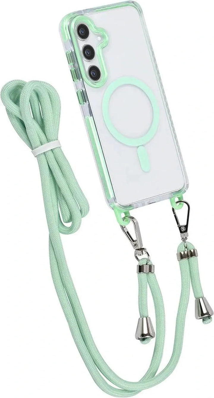 Samsung Galaxy S24 Plus Hoesjes – Backcover met Koord – Schokbestendig – Groen-Ilumina Benelux