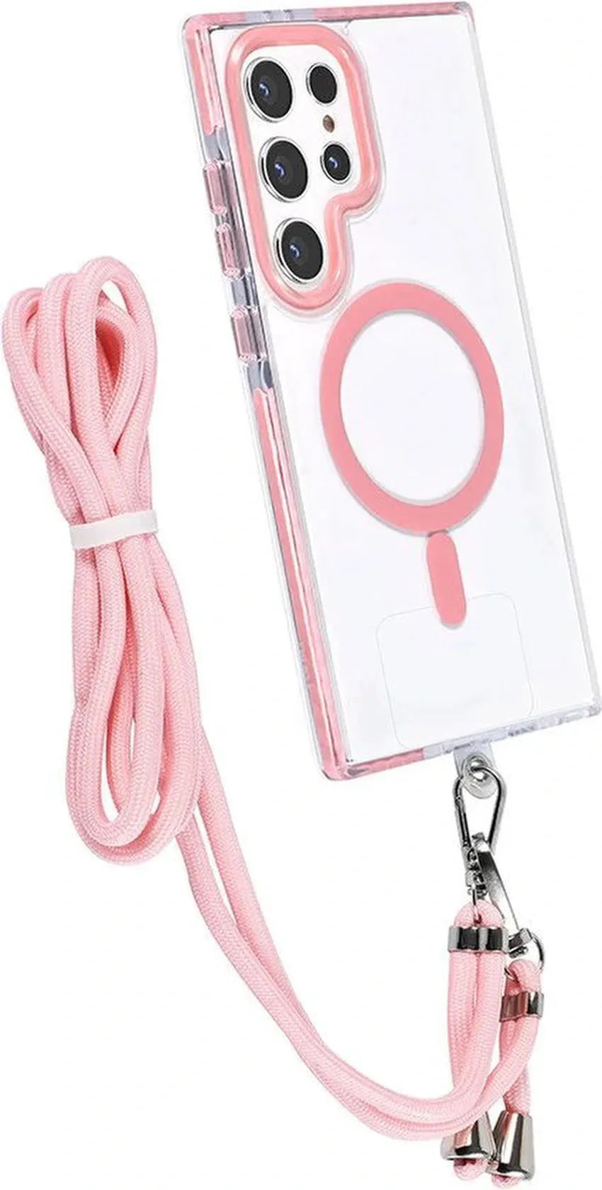 Samsung Galaxy S24 Ultra Hoesjes – Backcover Met Koord – Schokbestendig – Roze-Ilumina Benelux