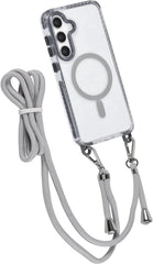 Hoes Geschikt voor: Samsung Galaxy S24 Hoesje Cover Met Koord - Grijs