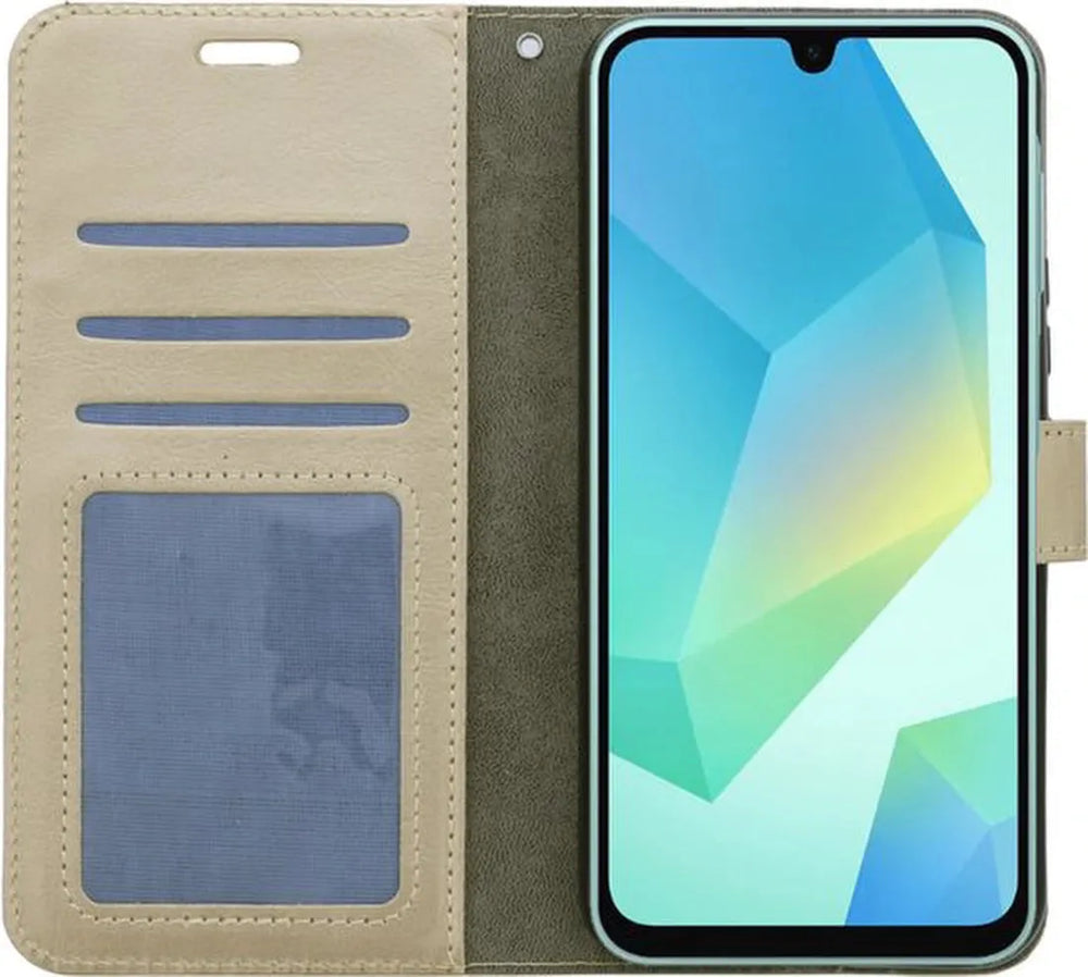 Samsung Galaxy A06 Hoesjes – Portemonnee Book Case – Pasjeshouder – Magneetsluiting – Goud-Ilumina Benelux