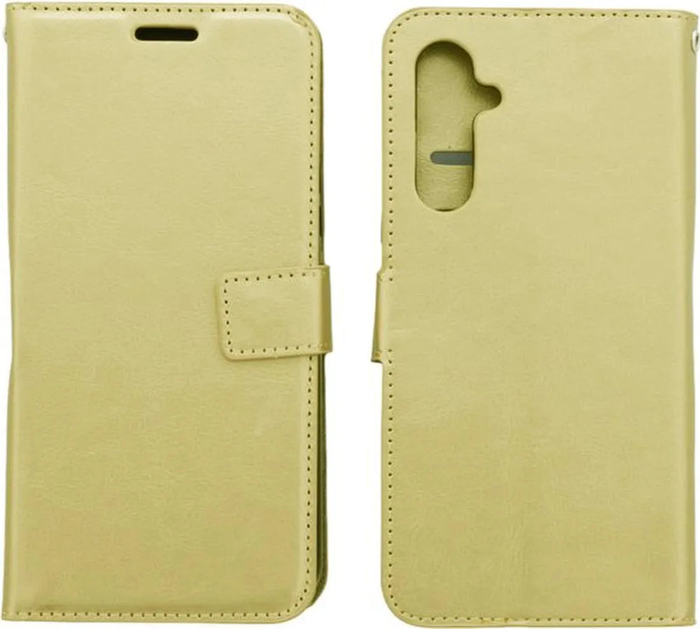 Samsung Galaxy A06 Hoesjes – Portemonnee Book Case – Pasjeshouder – Magneetsluiting – Goud-Ilumina Benelux