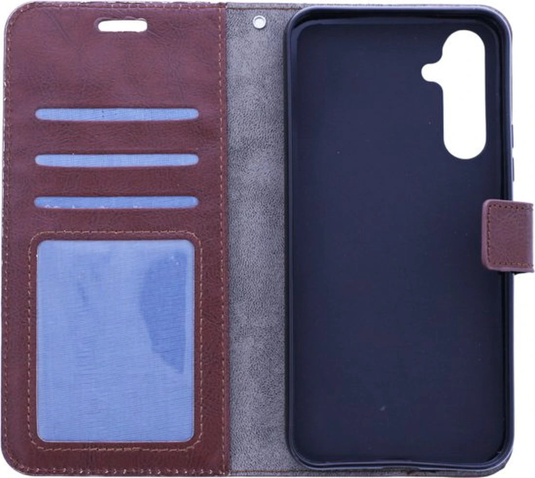 Portemonnee Book Case Hoesje Geschikt voor: Samsung Galaxy S25 Plus - Donker Bruin