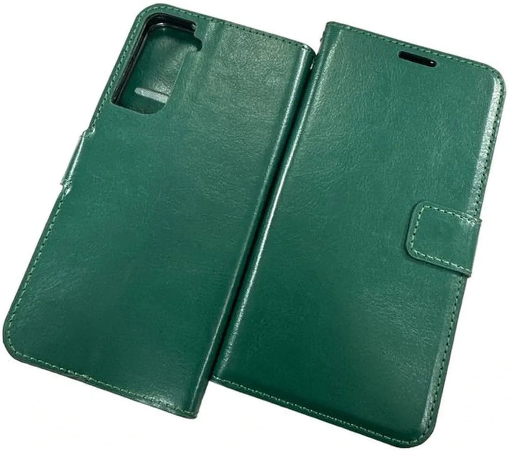 Samsung Galaxy S25 Ultra Hoesjes – Portemonnee Book Case – Pasjeshouder – Magneetsluiting – Groen-Ilumina Benelux