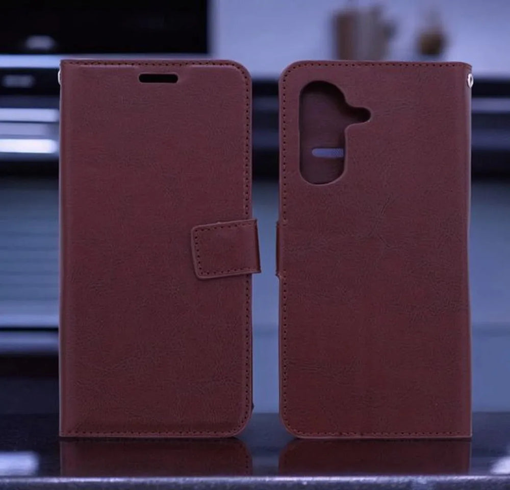 Samsung Galaxy S25 Ultra Hoesjes – Portemonnee Book Case – Pasjeshouder – Magneetsluiting – Donker Bruin-Ilumina Benelux