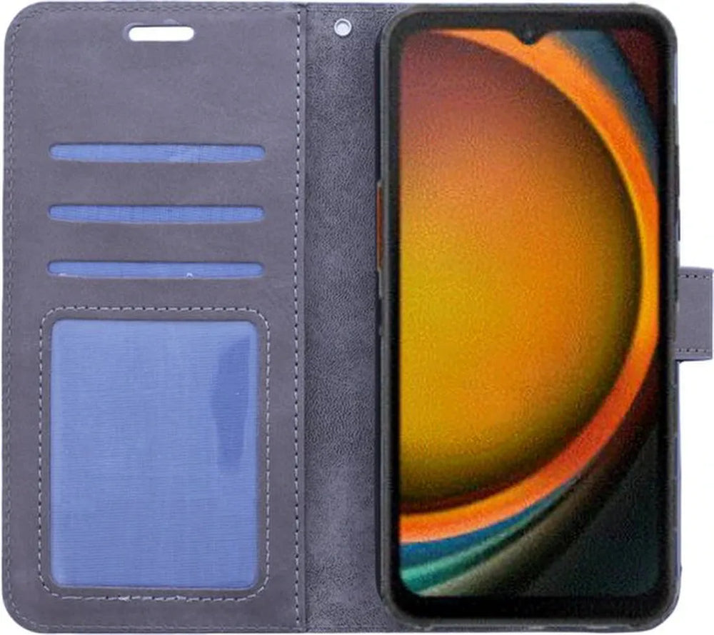 Samsung Galaxy Xcover 7 Hoesjes – Portemonnee Book Case – Pasjeshouder – Magneetsluiting – Grijs-Ilumina Benelux