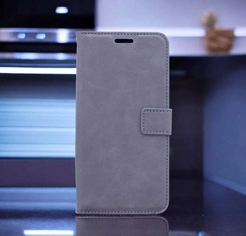 Samsung Galaxy Xcover 7 Hoesjes – Portemonnee Book Case – Pasjeshouder – Magneetsluiting – Grijs-Ilumina Benelux