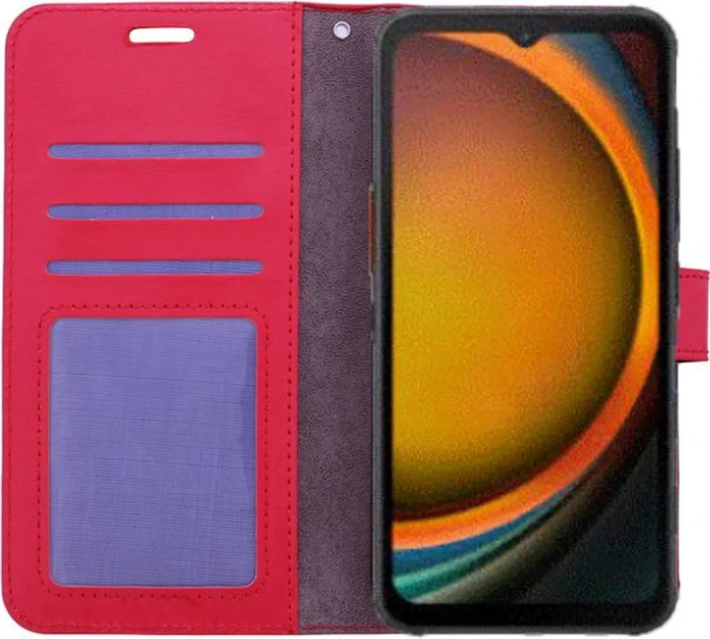 Samsung Galaxy Xcover 7 Hoesjes – Portemonnee Book Case – Pasjeshouder – Magneetsluiting – Rood-Ilumina Benelux