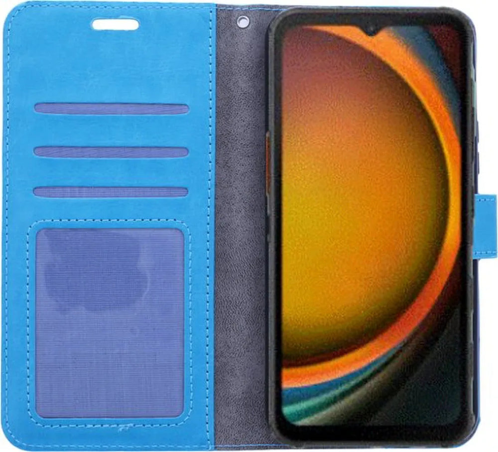 Samsung Galaxy Xcover 7 Hoesjes – Portemonnee Book Case – Pasjeshouder – Magneetsluiting – Turquoise-Ilumina Benelux