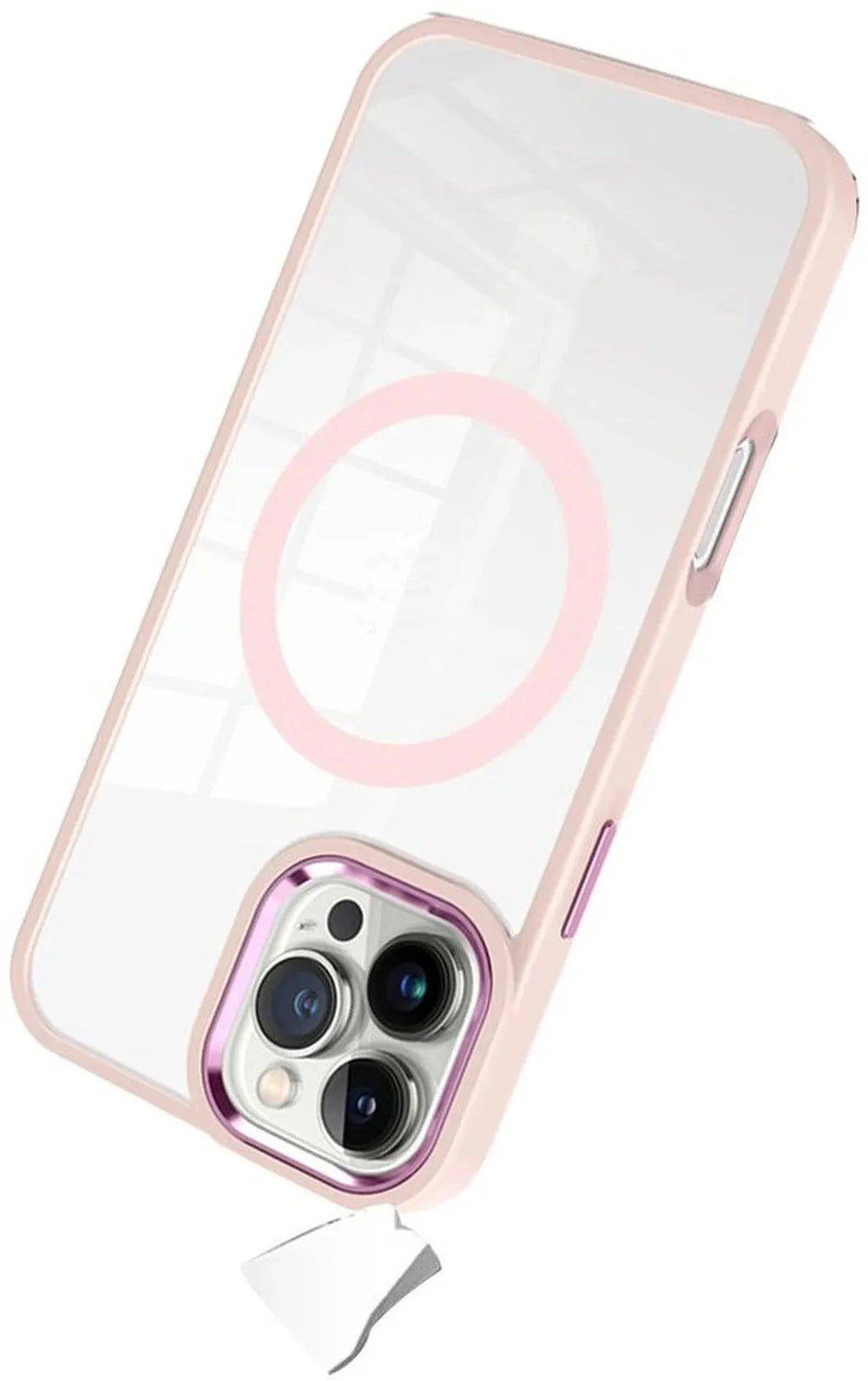 iPhone 16 Pro Hoesjes – Transparante TPU Backcover – Camera Surround Case – MagSafe Compatibel – Roze-Ilumina Benelux
