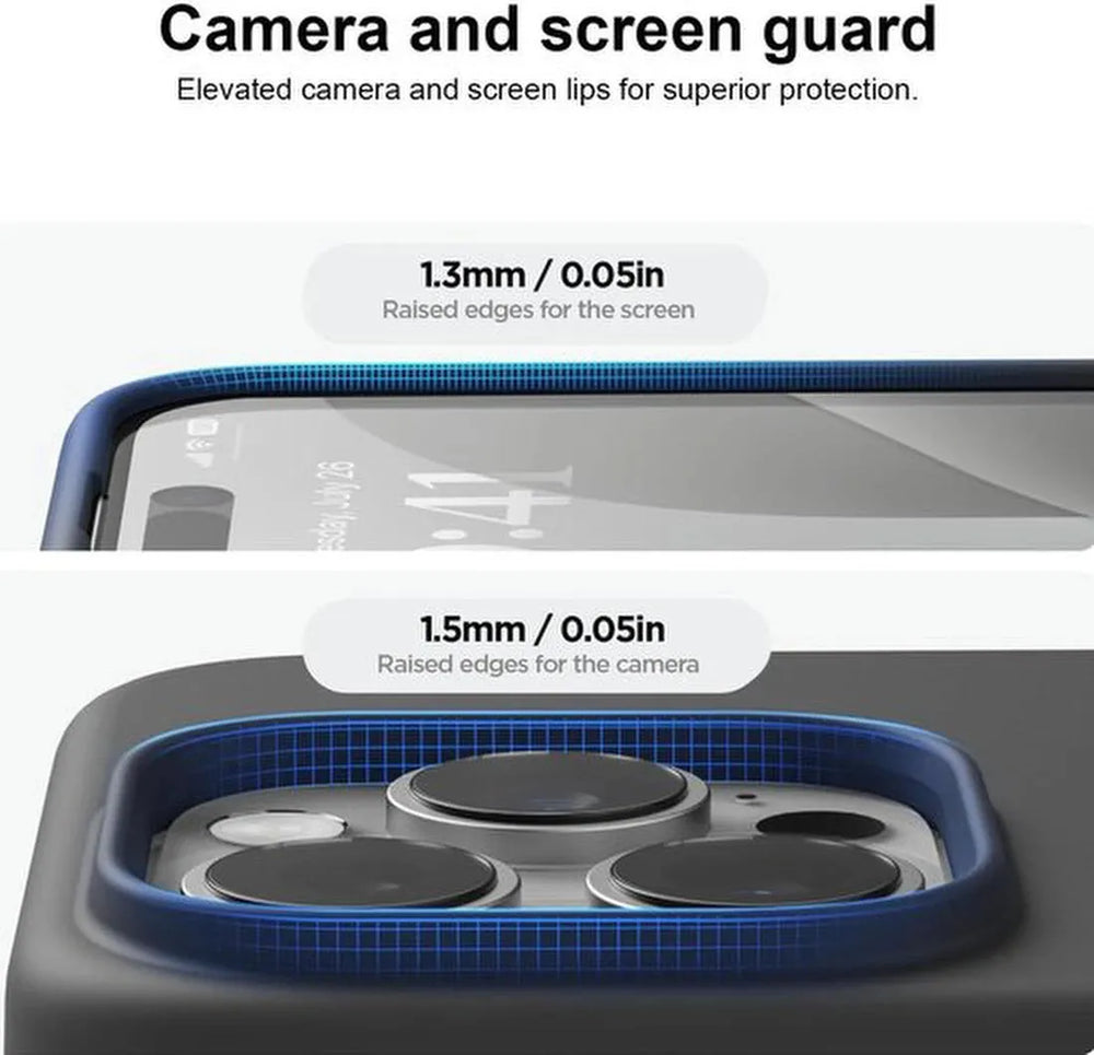 iPhone 16 Pro Hoesjes – Liquid Siliconen Backcover – Flexibel TPU Rubber – Schokbestendig – Zwart-Ilumina Benelux