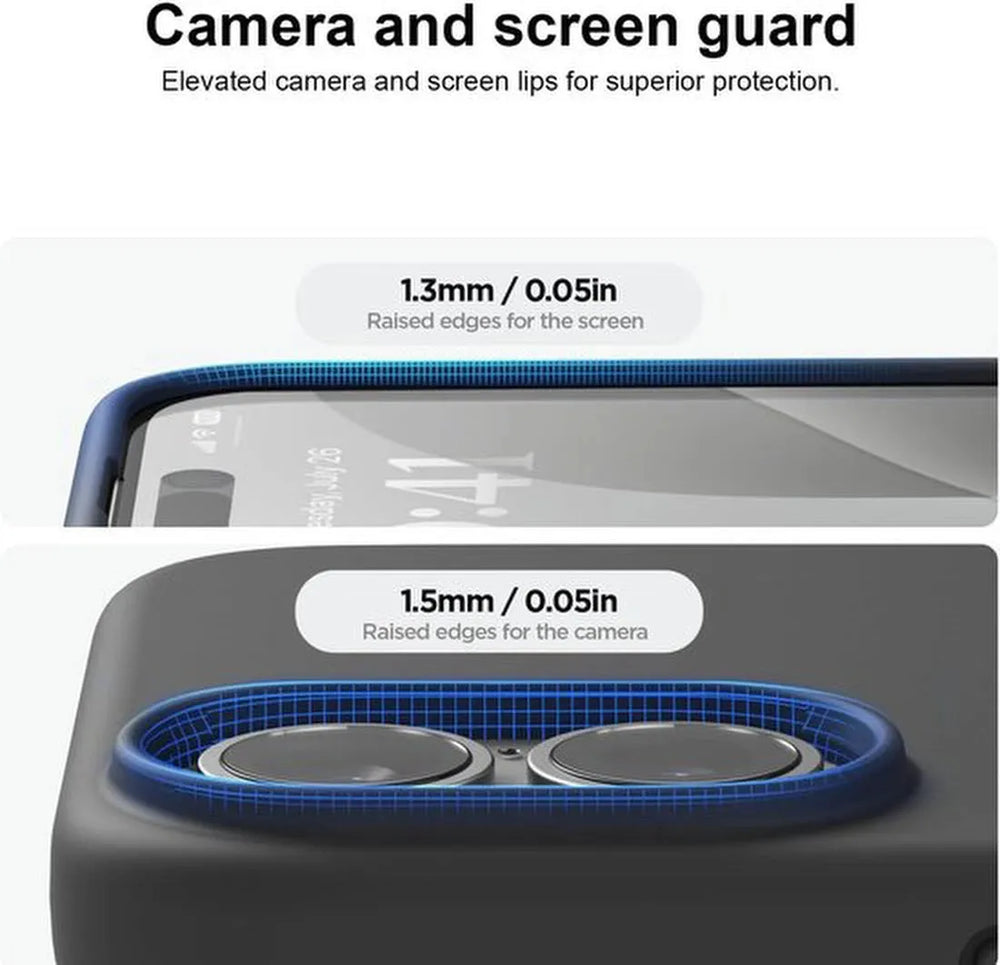 iPhone 16 Plus Hoesjes – Liquid Silicone Backcover – Flexibel TPU – Inclusief Screenprotector – Zwart-Ilumina Benelux