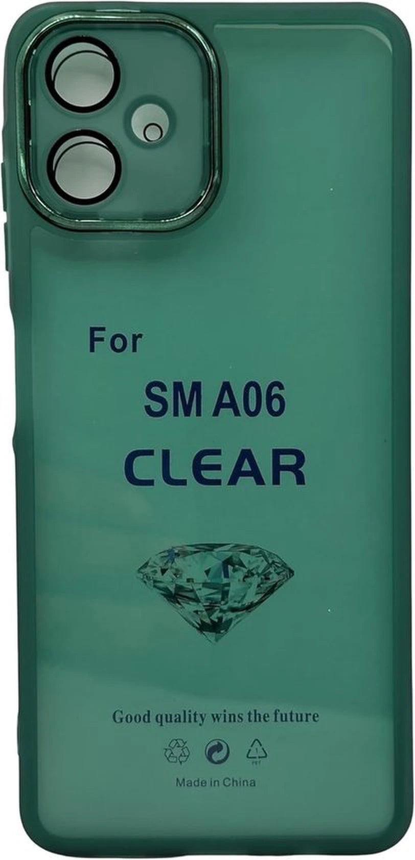 Samsung Galaxy A06 Hoesjes – Zachte Siliconen TPU Backcover – Camera Lens Film – Groen