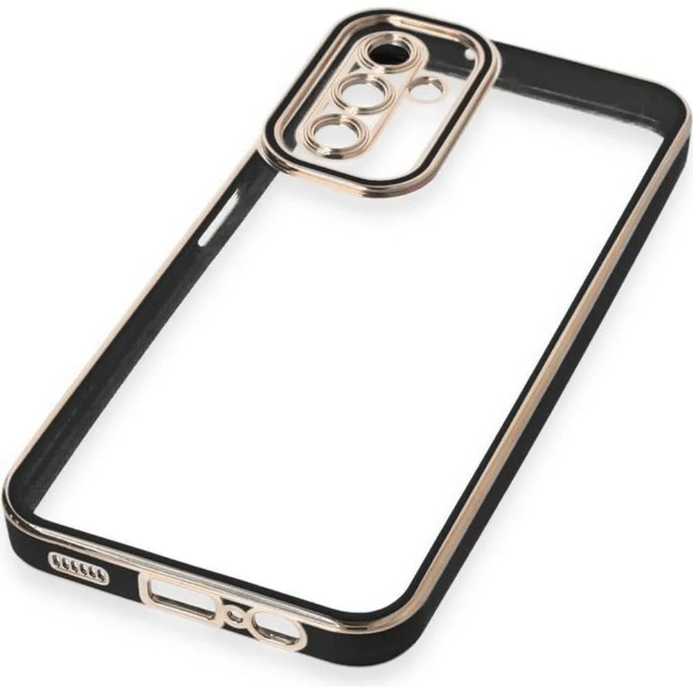 Samsung Galaxy A35 Hoesjes – Transparante Backcover – Zwarte Rand – Beschermhoes – Zwart/Transparant-Ilumina Benelux