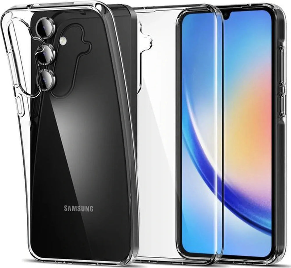 Samsung Galaxy A55 Hoesjes – Transparante Siliconen Backcover – Inclusief 1x Gehard Glas Screenprotector-Ilumina Benelux