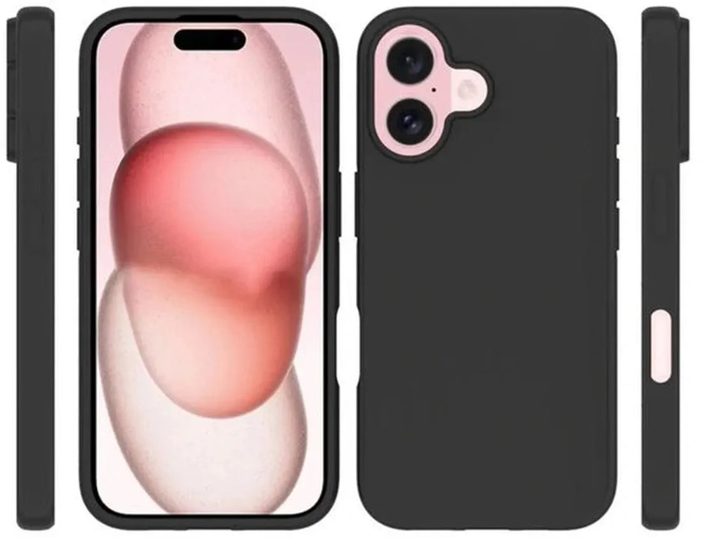 iPhone 16 Hoesjes – Siliconen Backcover – Inclusief 1x Screenprotector Gehard Glas – Zwart-Ilumina Benelux