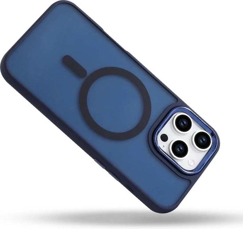 iPhone 16 Plus Hoesjes – Magnetische MagSafe Backcover – Matte Achterkant – 2x Screenprotector – Blauw-Ilumina Benelux