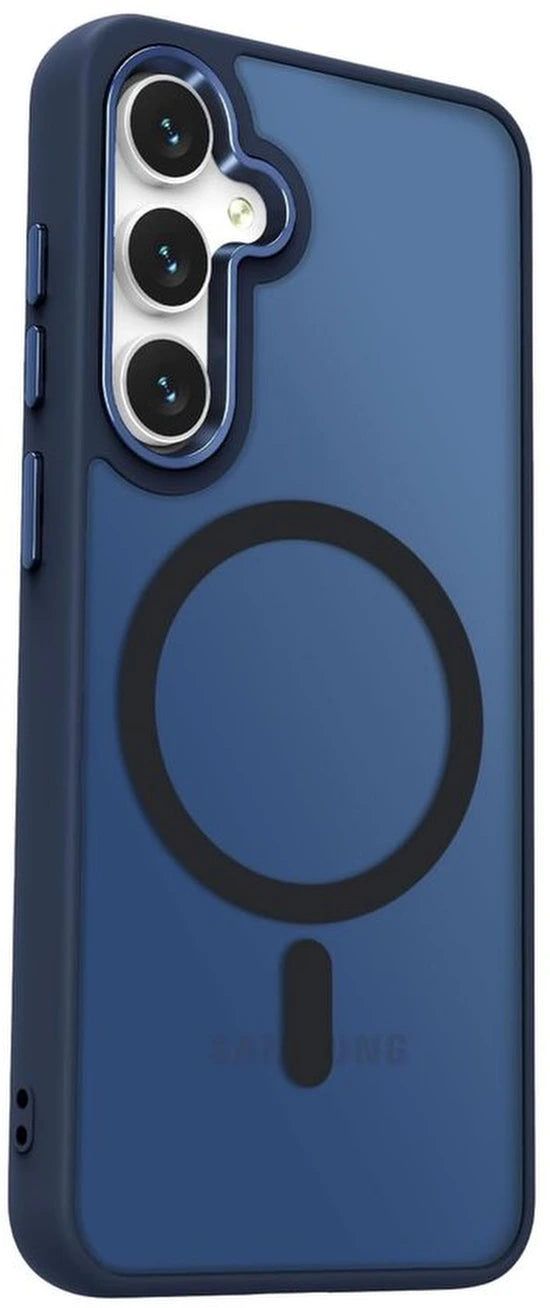Samsung Galaxy S25 Plus Hoesjes – Magnetische Backcover – MagSafe Compatibel – Matte Achterkant – Blauw