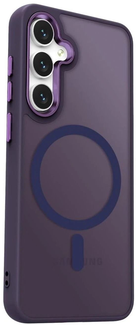 Matte magnetische hoes Geschikt voor: Samsung Galaxy S25 Plus - Compatibel met MagSafe - Matte achterkant - Paars