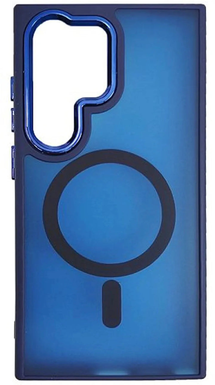 Samsung Galaxy S25 Ultra Hoesjes – Magnetische Backcover – MagSafe Compatibel – Matte Achterkant – Blauw-Ilumina Benelux
