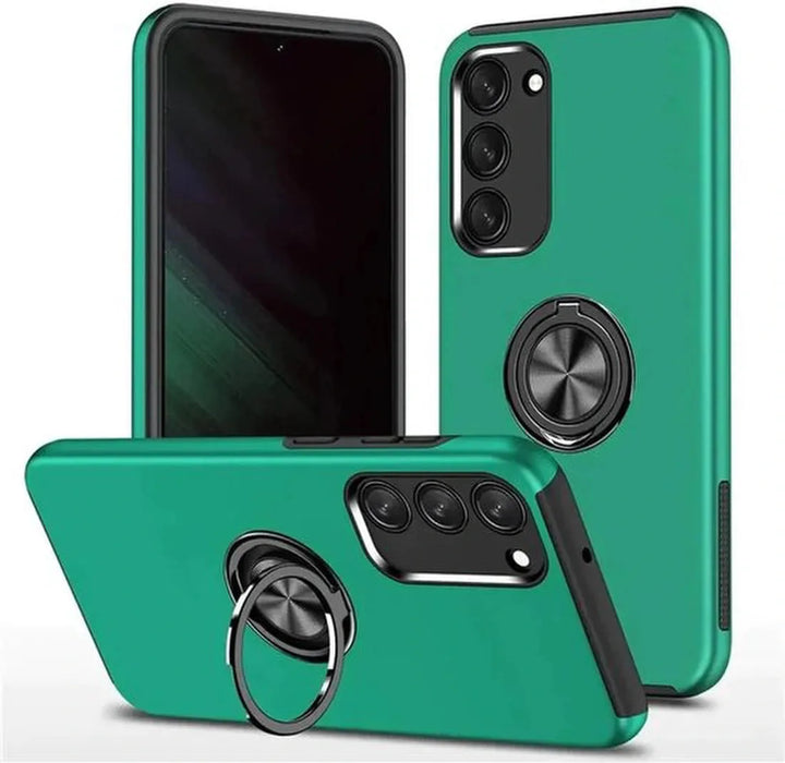 Samsung Galaxy A15 Hoesjes – Backcover met Vingerring – Grip & Standaardfunctie – Groen-Ilumina Benelux