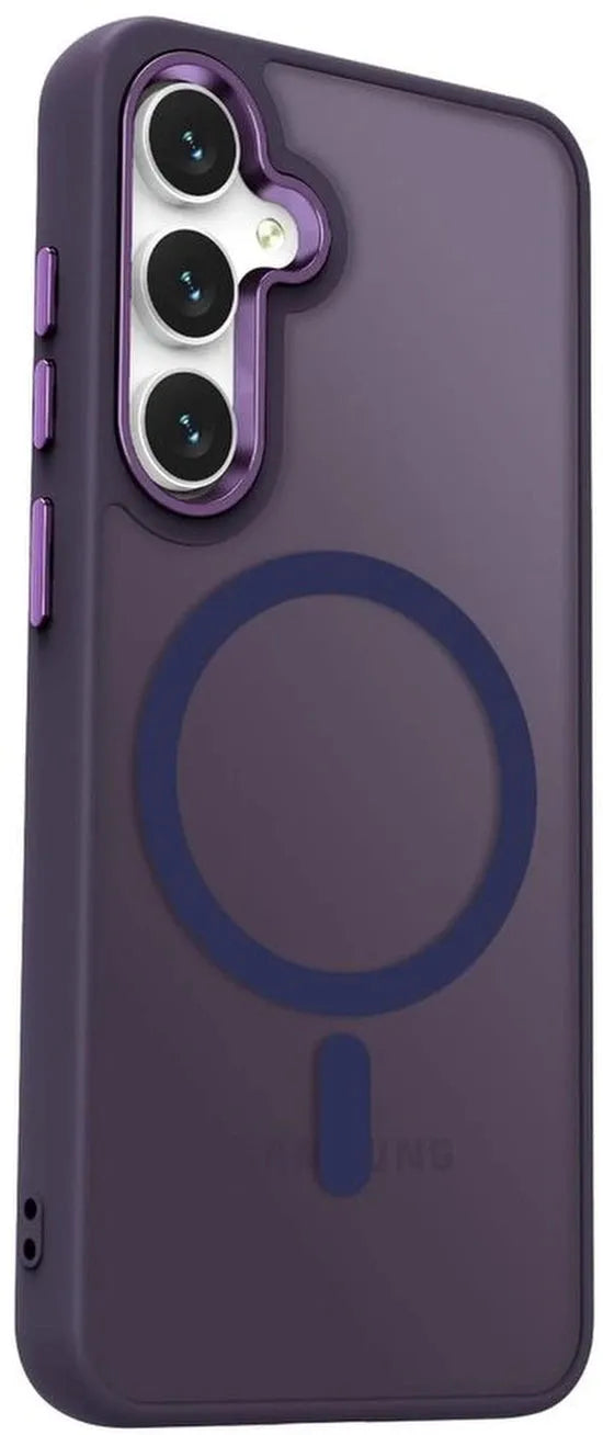 Samsung Galaxy S25 Ultra Hoesjes – Matte Magnetische Backcover – MagSafe Compatibel – 2x Screenprotector – Paars-Ilumina Benelux