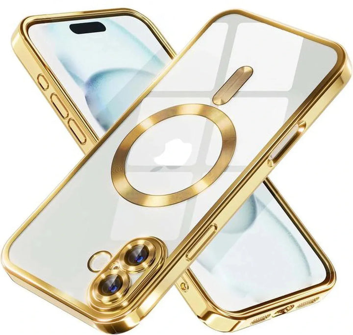 iPhone 16 Hoesjes – MagSafe Compatible Backcover – Ingebouwde Camerabescherming – Goud-Ilumina Benelux