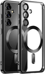 Samsung Galaxy S25 Hoesjes – MagSafe Compatible Backcover – Ingebouwde Camera Lens Protector – Zwart