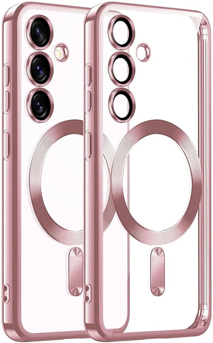Samsung Galaxy S23 Hoesjes – MagSafe Compatible Backcover – Camera Lens Protector – Roségoud-Ilumina Benelux