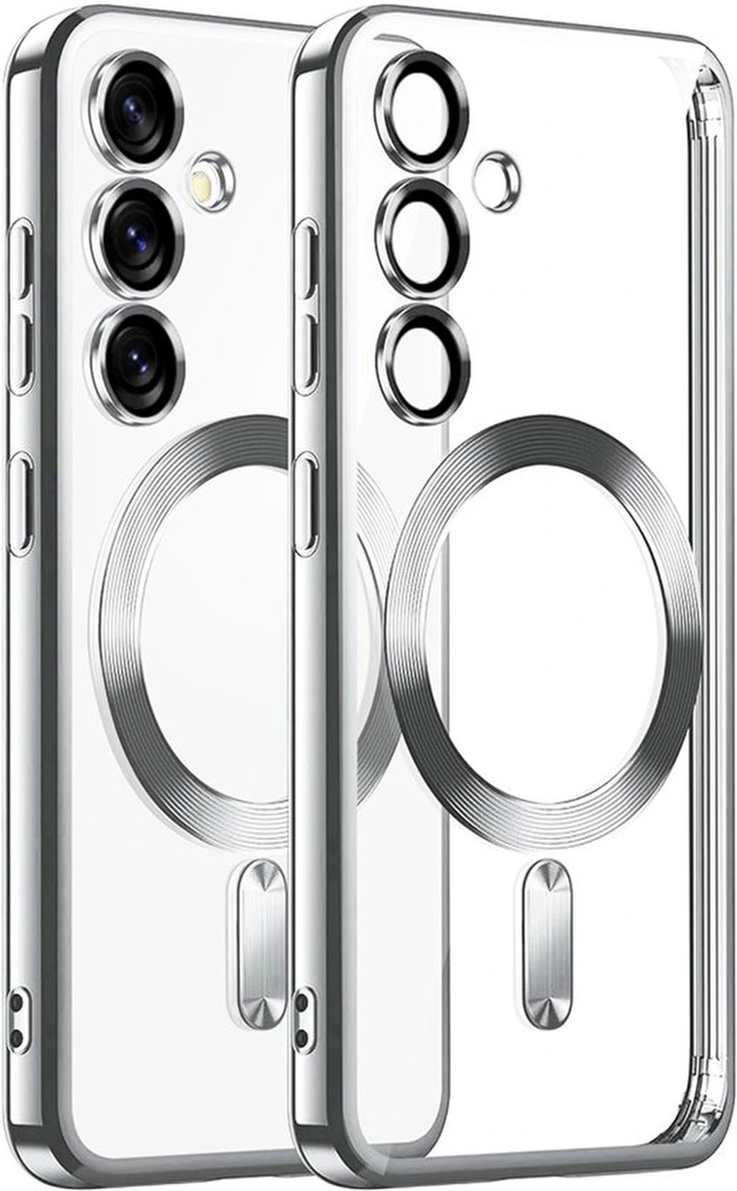 Hoesje Geschikt voor: Samsung Galaxy S23 Magsafe Compatible - Zilver - Back Cover met ingebouwde Camera lens Protector