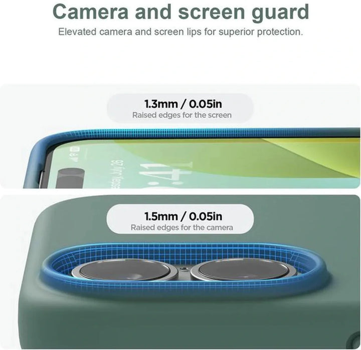 iPhone 16 Plus Hoesjes – Liquid Siliconen Backcover – Flexibel TPU – Schokbestendig – Middernachtgroen-Ilumina Benelux