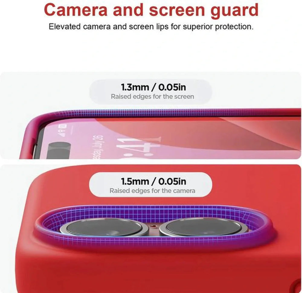 iPhone 16 Plus Hoesjes – Liquid Siliconen Backcover – Screenprotector & Camera Lens Protector – Rood-Ilumina Benelux