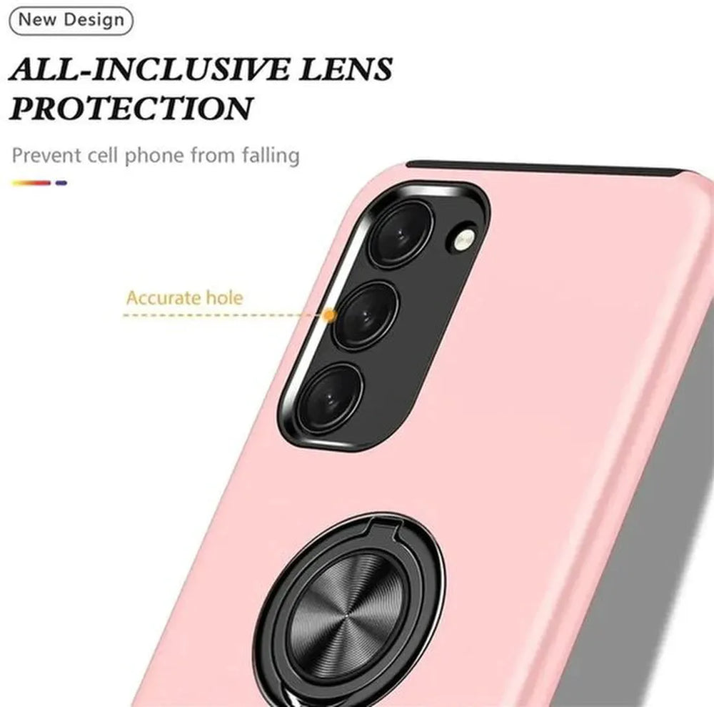 Samsung Galaxy A15 Hoesjes – Backcover met Vingerring – Grip & Standaardfunctie – Roze-Ilumina Benelux
