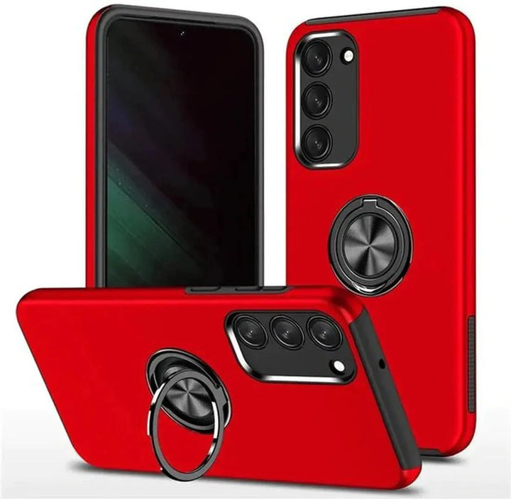 Samsung Galaxy A15 Hoesjes – Backcover met Vingerring – Grip & Standfunctie – Rood-Ilumina Benelux
